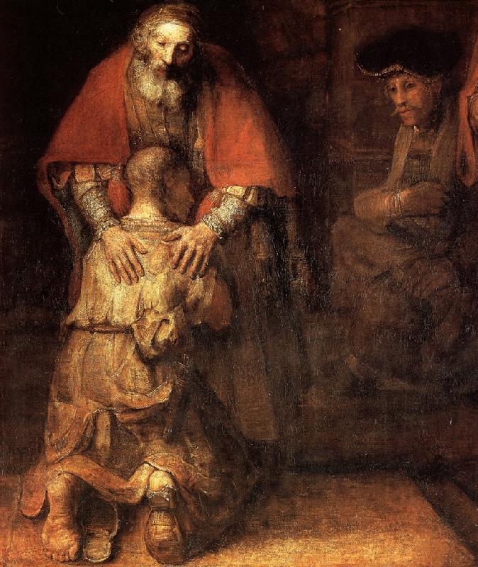 REMBRANDT Harmenszoon van Rijn The Return of the Prodigal Son (detail) Sweden oil painting art